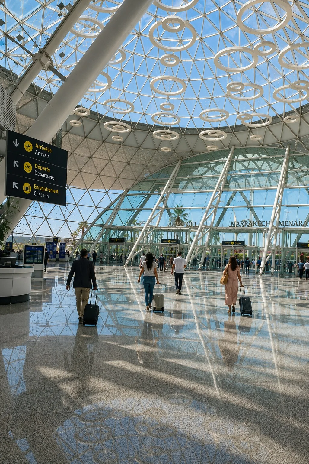 Hall des arrivées de l'aéroport Marrakech Menara