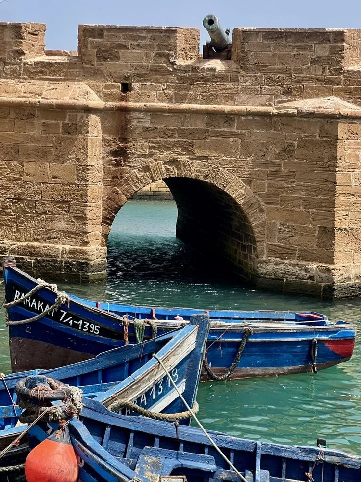 Remparts et port bleu d'Essaouira au Maroc